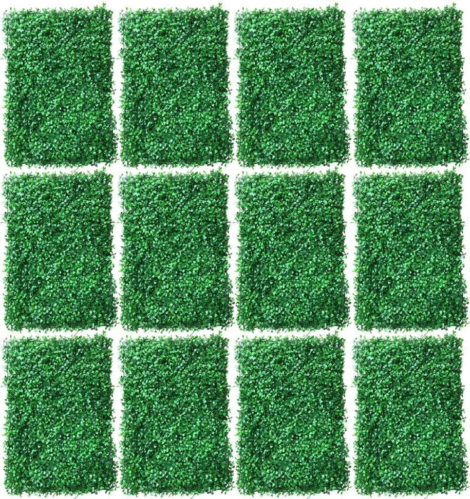 Haie artificielle de buis en dalles clipsables 60x40 cm - Pack de 12