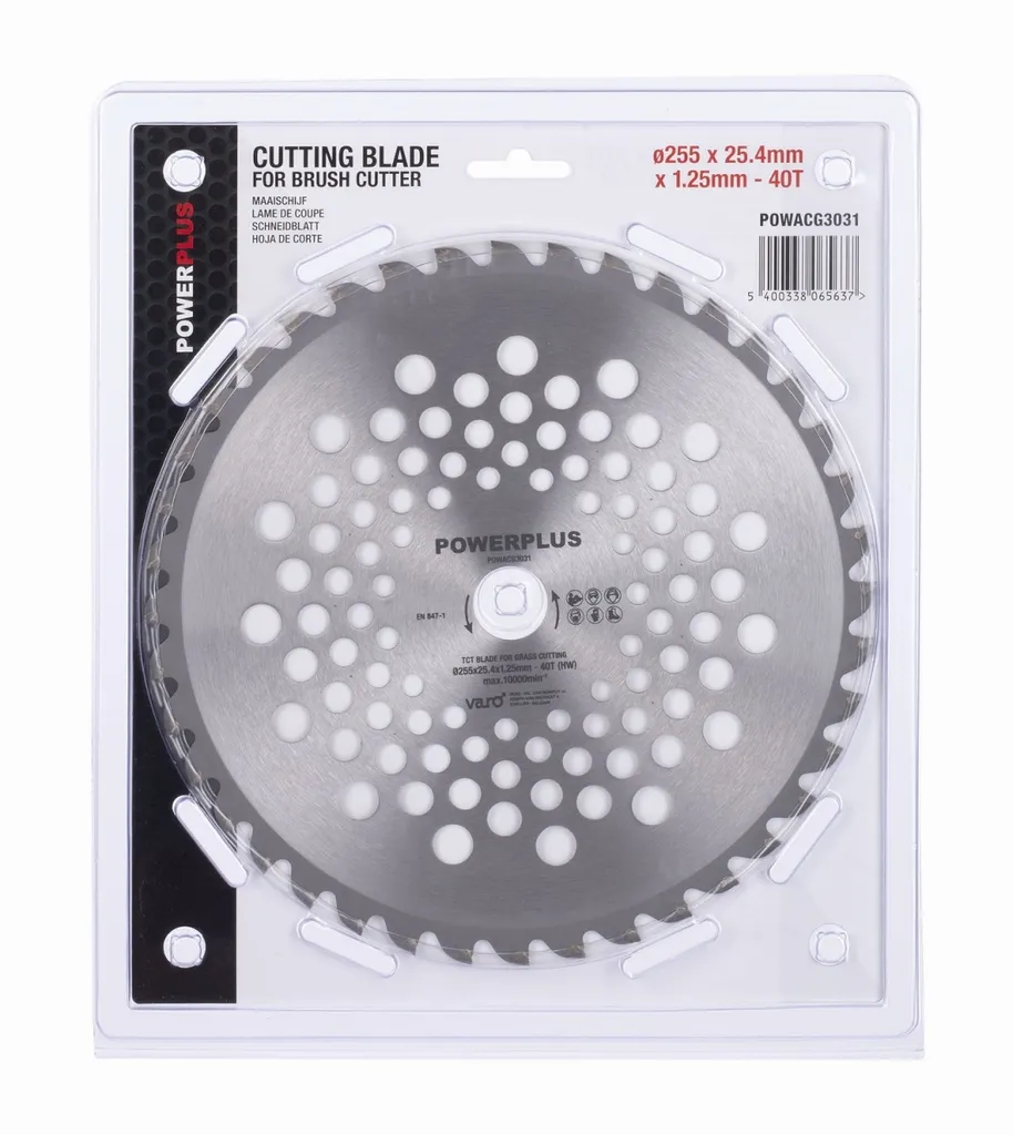 Powerplus Powacg3031 255x25,4 Mm Decespugliatore Con Lama Trasparente Trasparente Taglia Unica