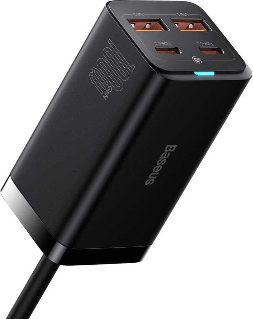 Desktop Charger Baseus GaN3 Pro, 100W, 5A, 2 x USB-A - 2 x USB-C, Black CCGP000101