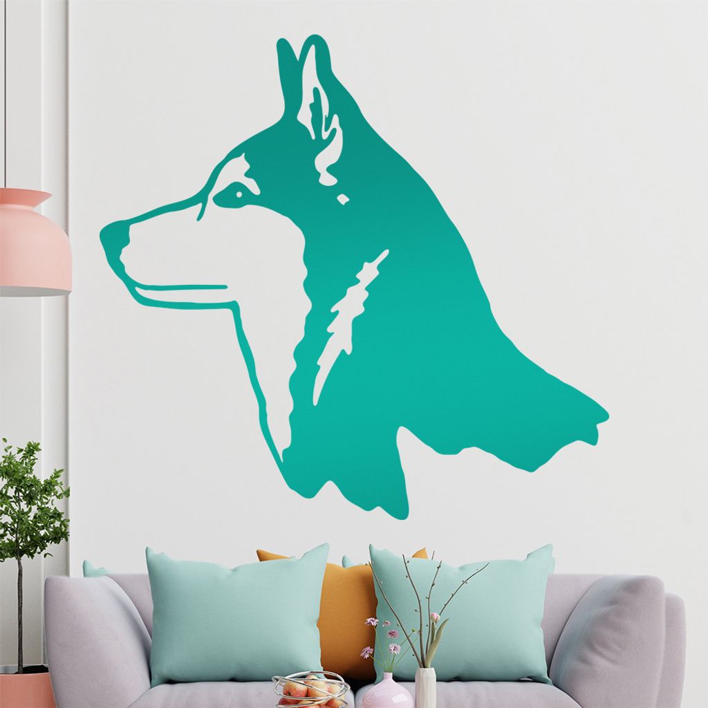 KIWISTAR Husky - Hund Rasse Sibirien Schlitten Wandtattoo in 6 Größen - Wandaufkleber Wall Sticker - Dekoration, Küche, Wohnzimmer, Schlafzimmer...