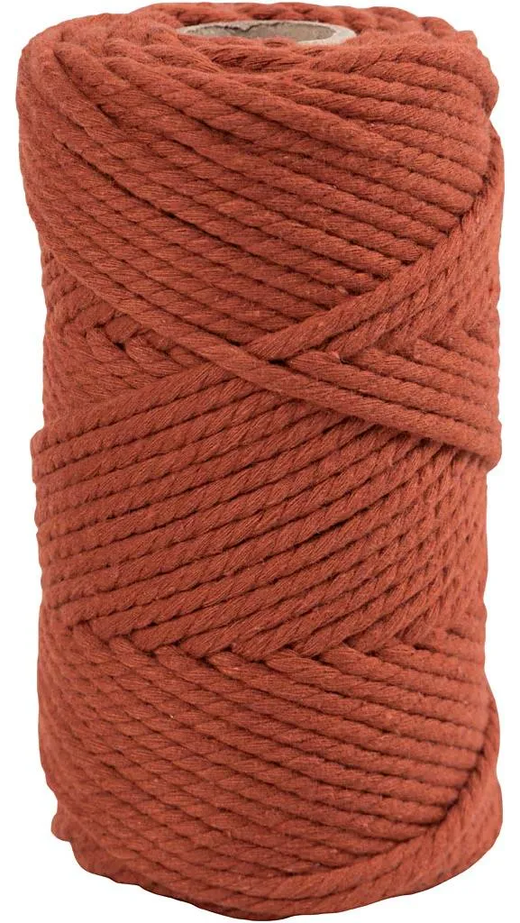 Cordon Coton Macramé 4mm Orange 55m pour Suspension Plante & DIY