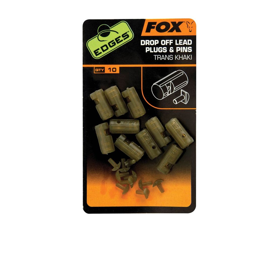 Fox Edges Drop-off Lead Plug & Pins trans/khaki - 10 Hülsen
