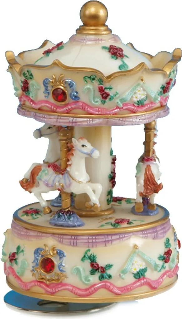 MMM Spieluhrenwelt 14141 Carillon Giostra Beige - Regalo Nostalgico