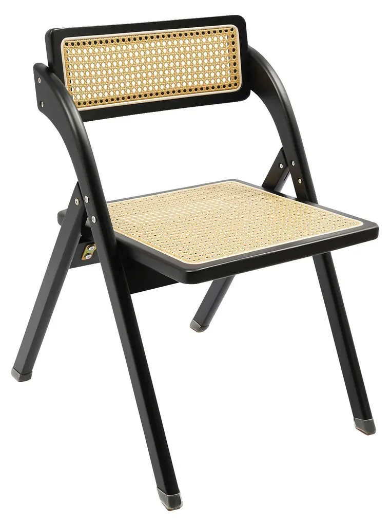 Chaise pliante robuste noire fini rétro : fini le manque de place assis
