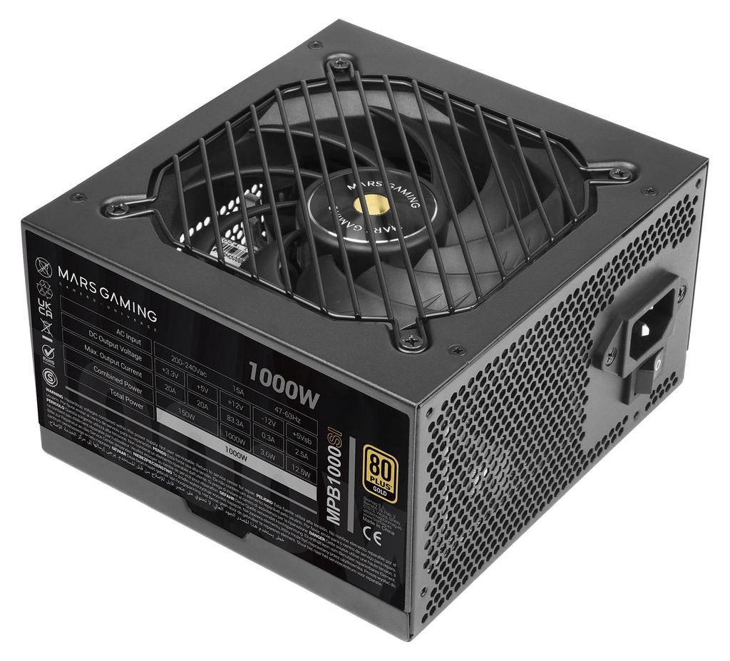 Mars Gaming MPB1000SI, 1000 W, 220 - 240 V, 47 - 63 Hz, 15 Produktbild 