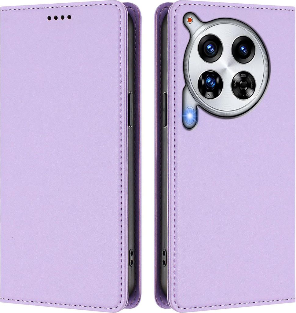 Handyhülle für Tecno Camon 30 Premier, Kunstleder Klapphülle Stoßfeste Magnetische Hülle mit Ständer Violett