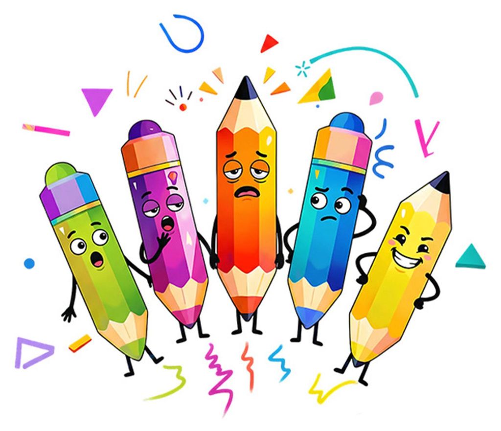 Bunte Stifte-Wandaufkleber, Cartoon-Motiv, Wandtattoos zum Abziehen und Aufkleben, Wandbild für Klassenzimmer, Spielzimmer, Kinderzimmer, Wanddeko...