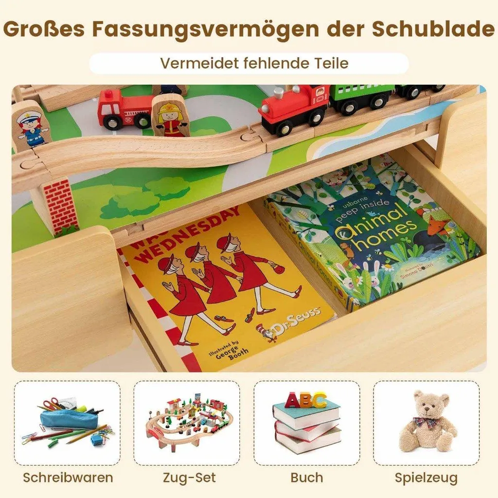 Table de train bois 84 pièces : solution de jeu ordonnée et polyvalente - 5