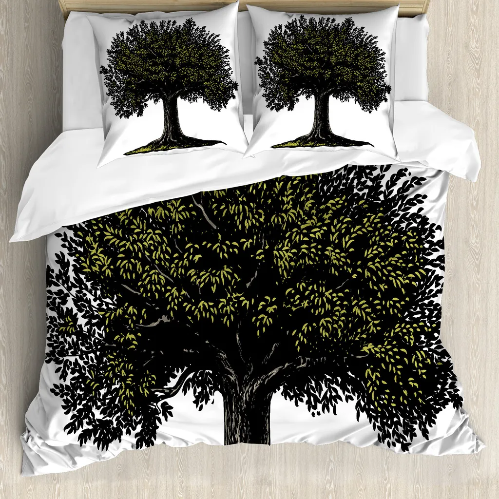 Set Letto ABAKUHAUS Albero della Vita Marrone Verde - 155x220 cm
