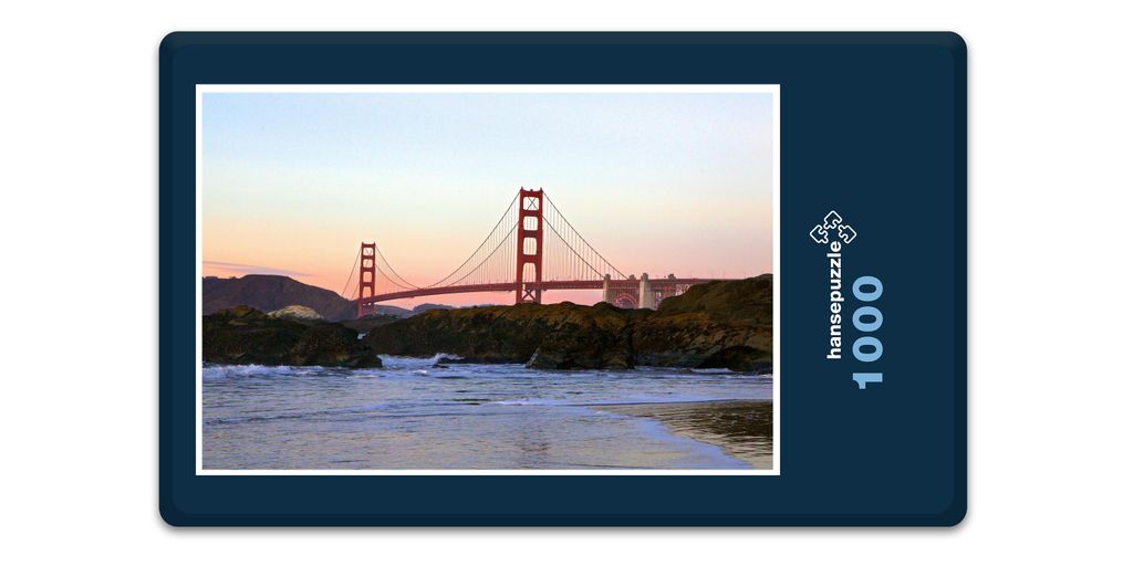 hansepuzzle 12848 - Golden Gate Bridge Puzzle, 1000 Teile, Gebäude, 60,0 x 46,0cm mit hochwertiger Aufbewahrung, Kartonbox & Beutel