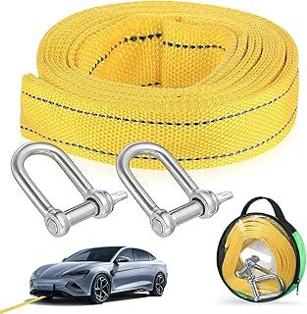 Cavo di Traino 5 Ton 4M - Cinghia Professionale con Ganci a U
