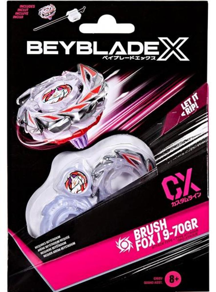 Toupie beyblade x brush fox j 9-70gr - type attaque - pack Image du produit 