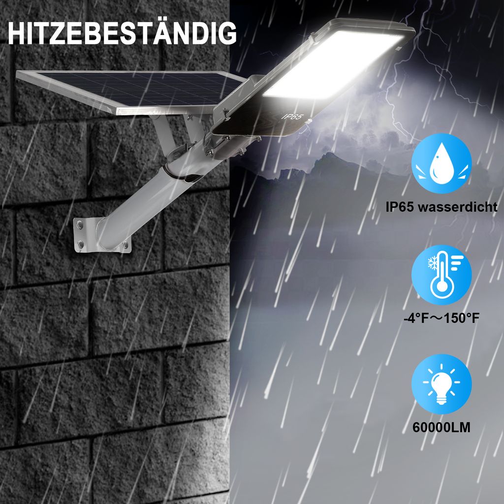 Solar Straßenlaterne 805 LED Solarleuchte 60000lm IP65 Produktbild 4