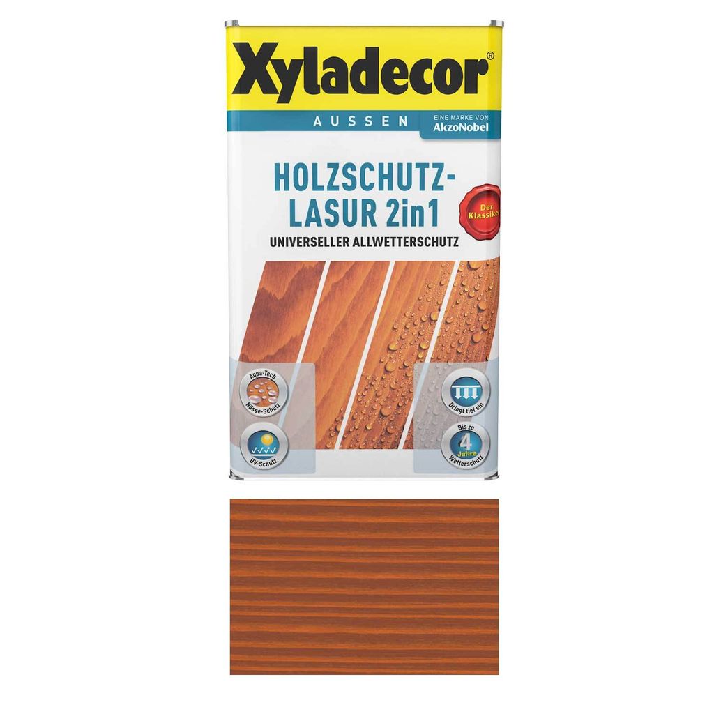 Xyladecor Holzschutzlasur 2in1 für Aussen Farbe 203 Teak 2500ml