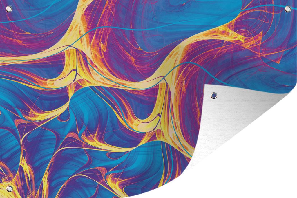 MuchoWow 60x40 cm Outdoor-Poster Gartendeko Sichtschutz Garten Poster für den Garten Kunst - Golf - Psychedelisch