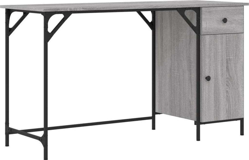 vidaXL Počítačový stůl Grey Sonoma 131x48x75 cm Materiál na Obrázek produktu 