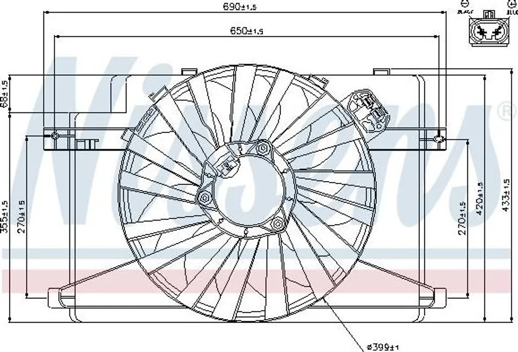 Ventilateur de refroidissement moteur Nissens 85106 pour Alfa 147 1.9