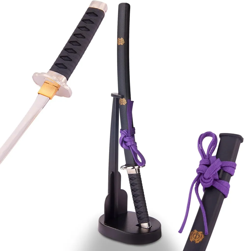 Mini Katana de Bureau 20 cm - Ouvre-lettre Japonais en Acier Véritable