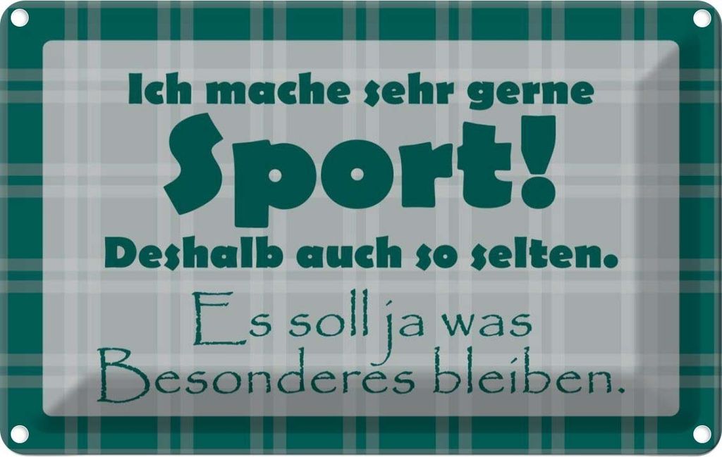 vianmo Blechschild 12x18 cm Ich mache gerne Sport Hobby Spruch Zitat