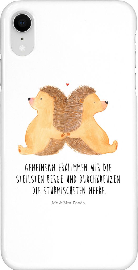 Mr. & Mrs. Panda Iphone XR Handyhülle Igel händchenhaltend - Weiß - Geschenk, Lieblingsmensch, Verknallt, Ehe, Freundin, Handy Case, Hochzeit, L...