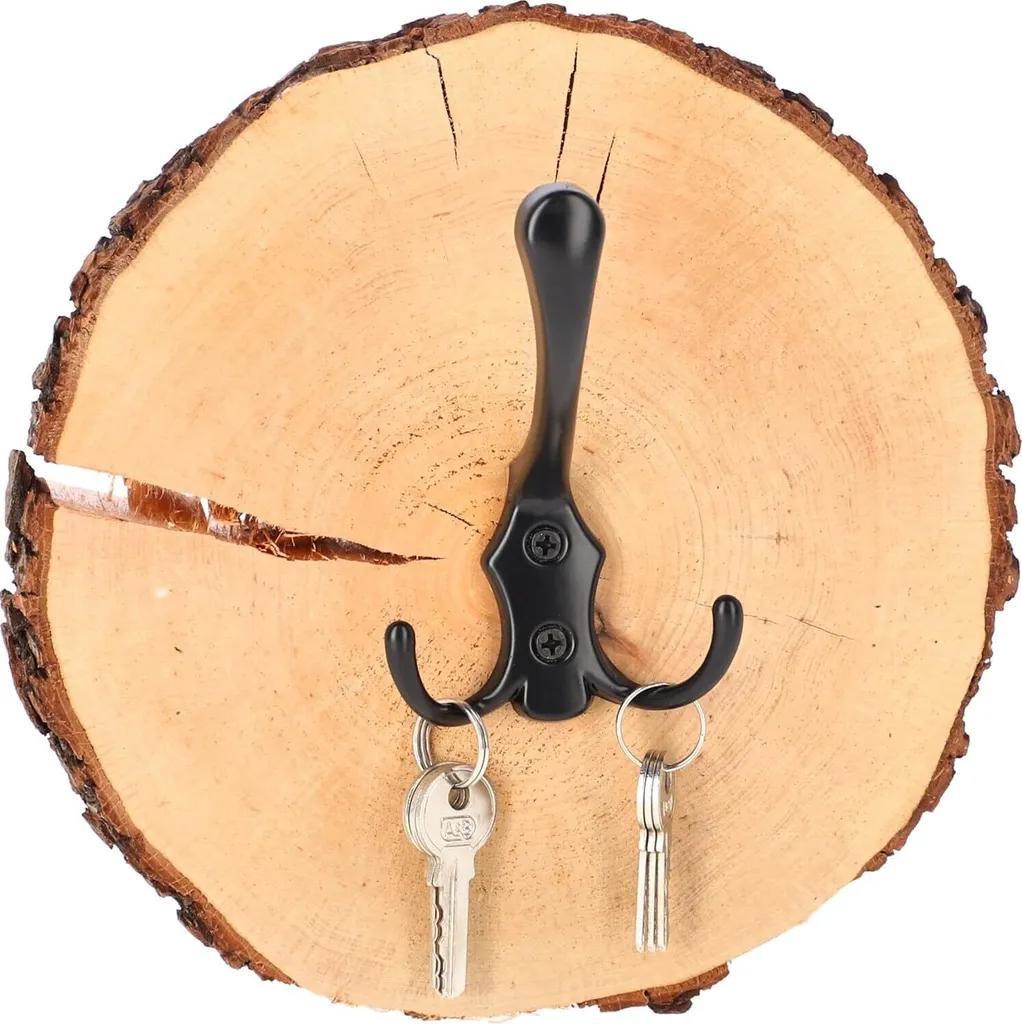 KOTARBAU® Gancio a disco decorativo in legno Gancio a disco per albero rotondo alla moda S/M
