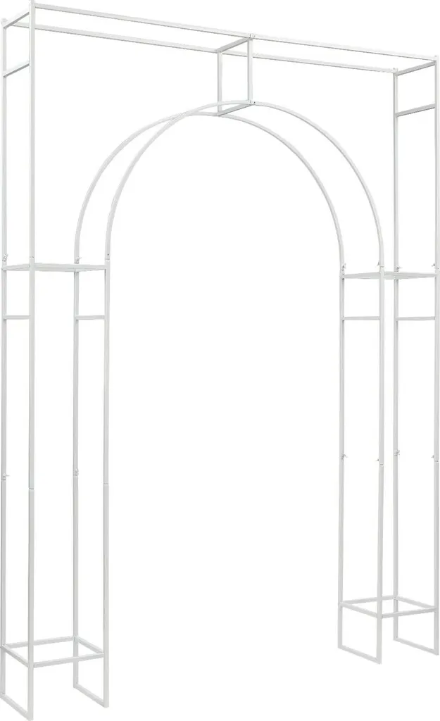 Arche décorative robuste 20kg max en acier carbone blanc 1,8 x 2,4m
