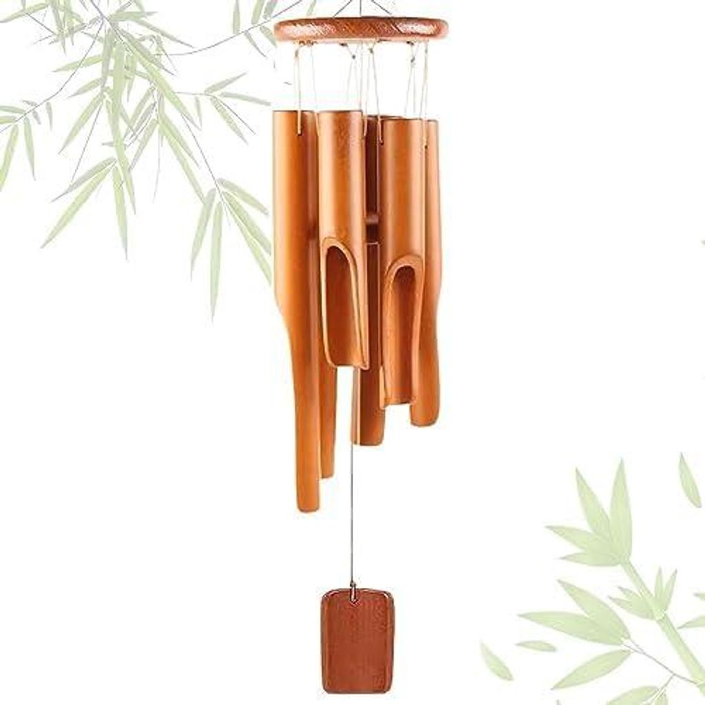 Bambus Windspiel, 6 Rohre Windspiel Holz Draußen Produktbild 