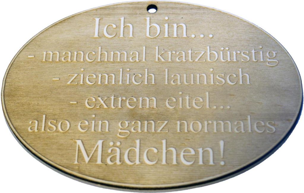 Holzschild mit Frauen oder Mädchen Spruch 20 cm x 14 cm Mädchen