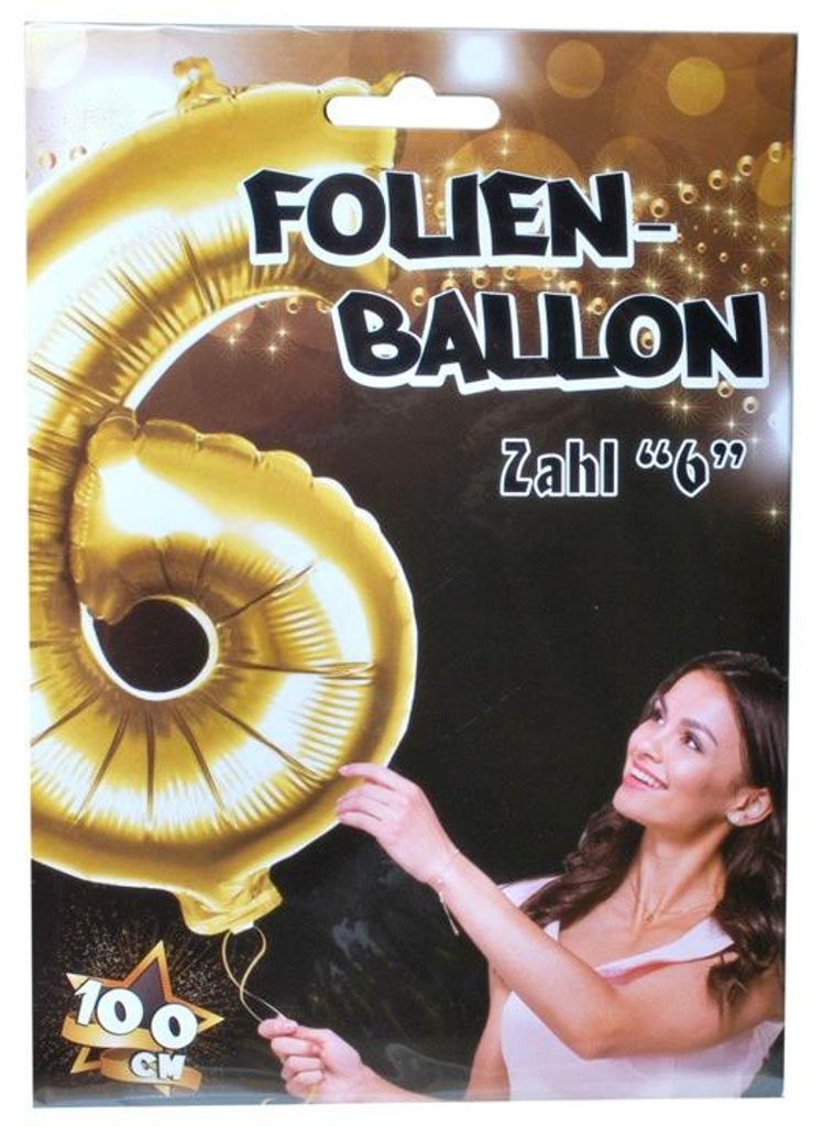 Udo Schmidt 1 Stück Riesen-Folien-Ballon 6", Gold 1m groß