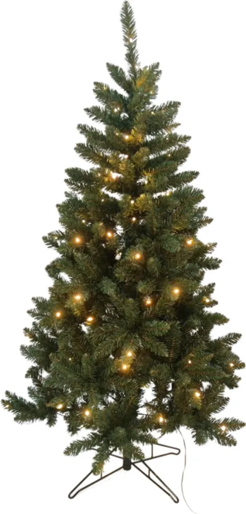 Sapin de Noël Buxibo 180cm PVC Vert avec 150 LED et Pied Métallique
