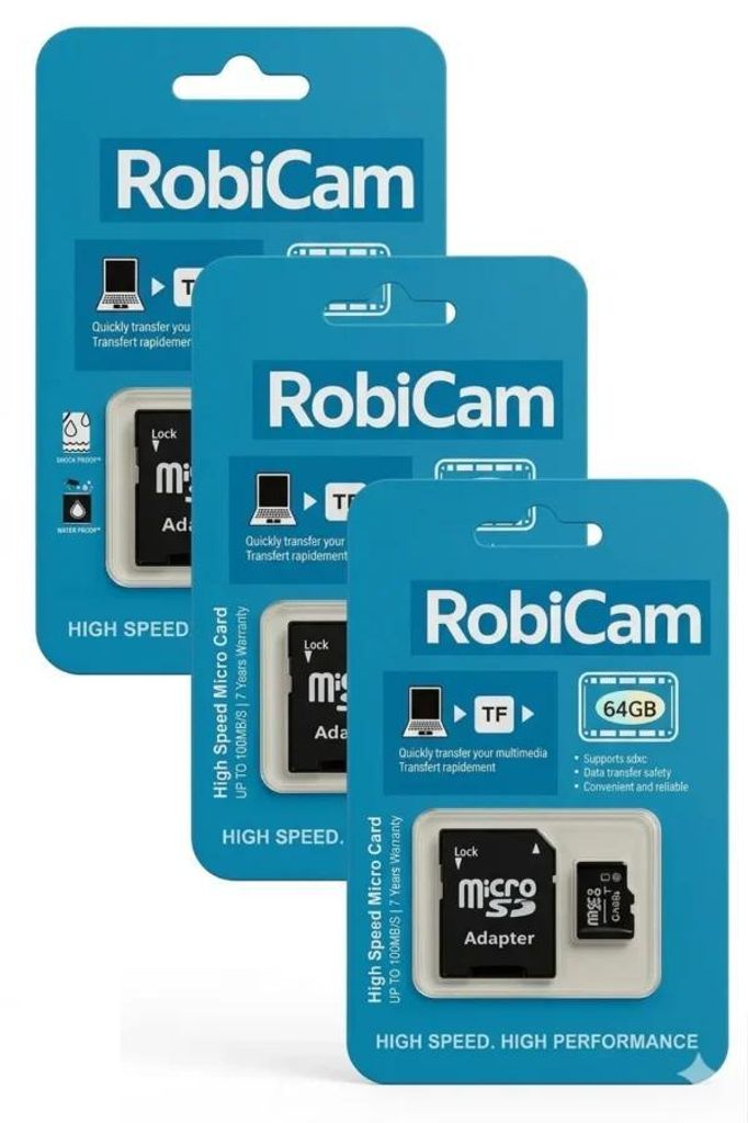 Zestaw kart pamięci dla kamer RobiCam, 64 GB, 3 sztuki Zdjęcie produktu 