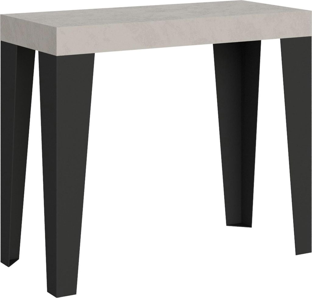 ITAMOBY - Ausziehbarer Konsolentisch 90x40/196 cm Flame Small Kaschmir mit Eisenrahmen aus Anthrazit