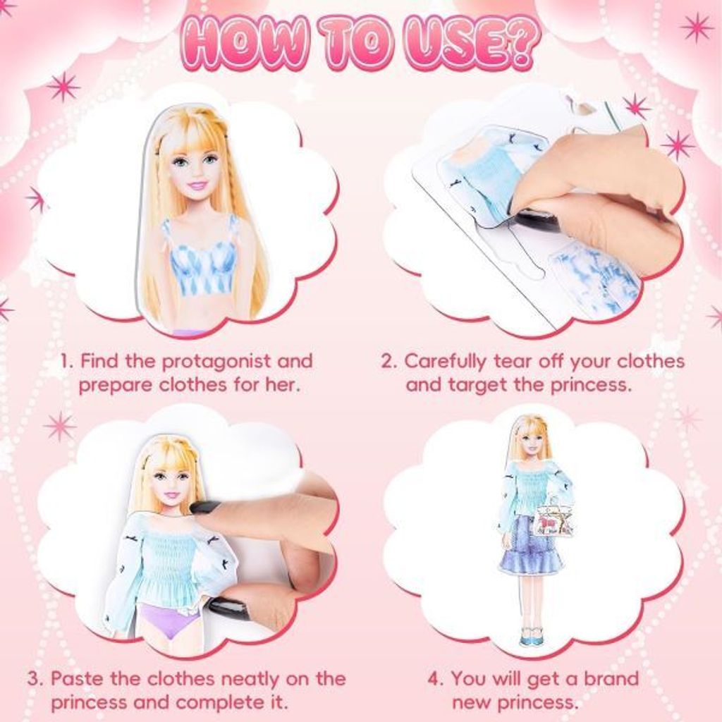 Poupées Magnétiques à Habiller Princesse - Jeu D'Habillage Magnétique En Papier Pour Filles, Puzzle Créatif Portable