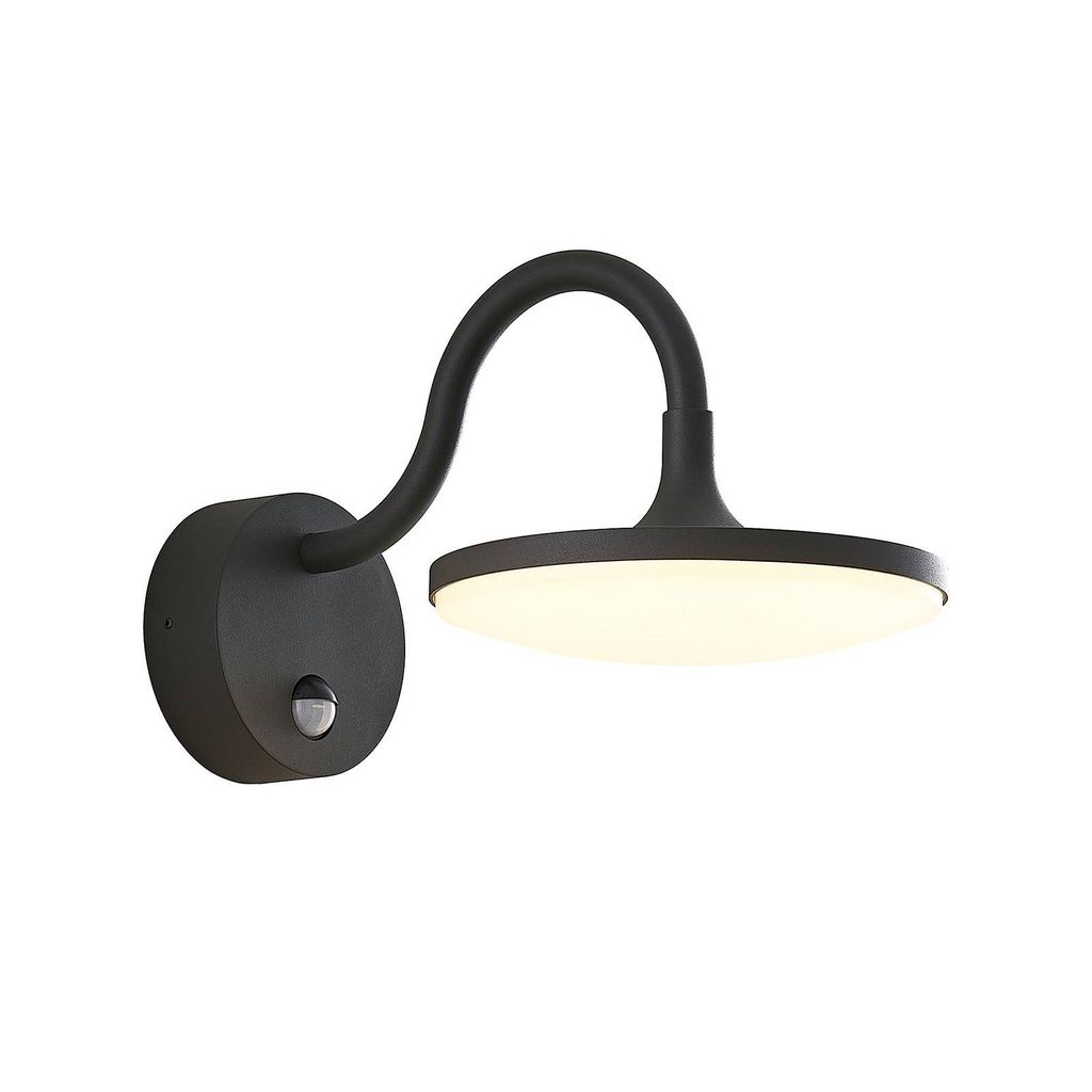 Arcchio LED-Außenwandleuchte Fineria, Ø22 cm, Metall, Sensor