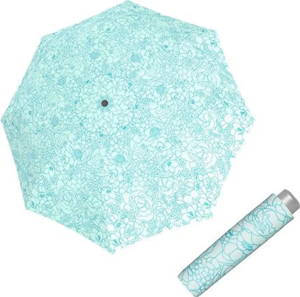 Parapluie de Poche pour Femme Bleu Floral : Modèle Compact Mini Light