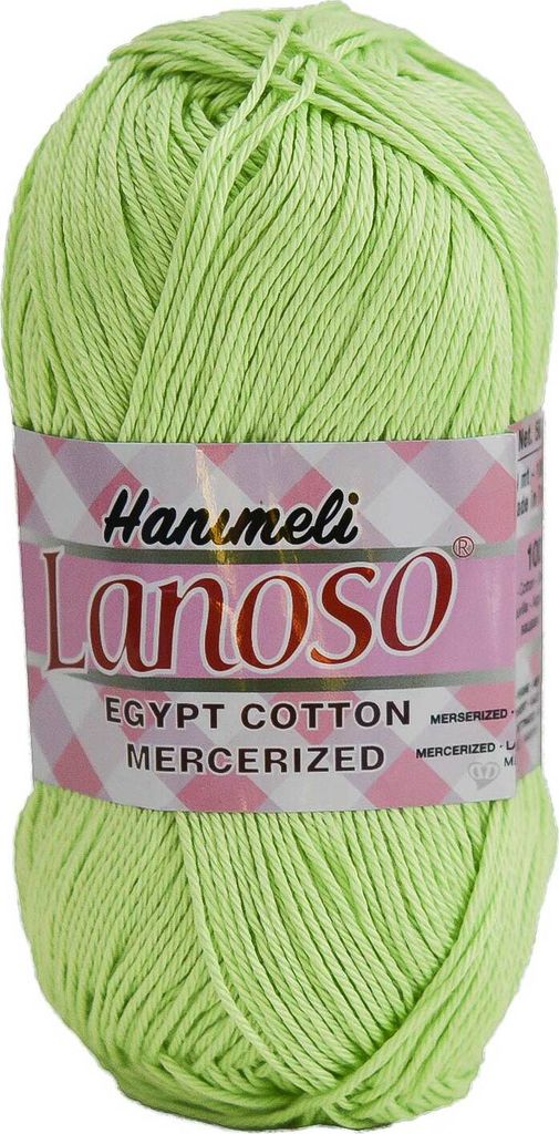 50g Strickgarn Hanimeli Giza Baumwolle mercerisiert Sommerwolle Sommergarn Häkelgarn, Farbe:911 hellgrün