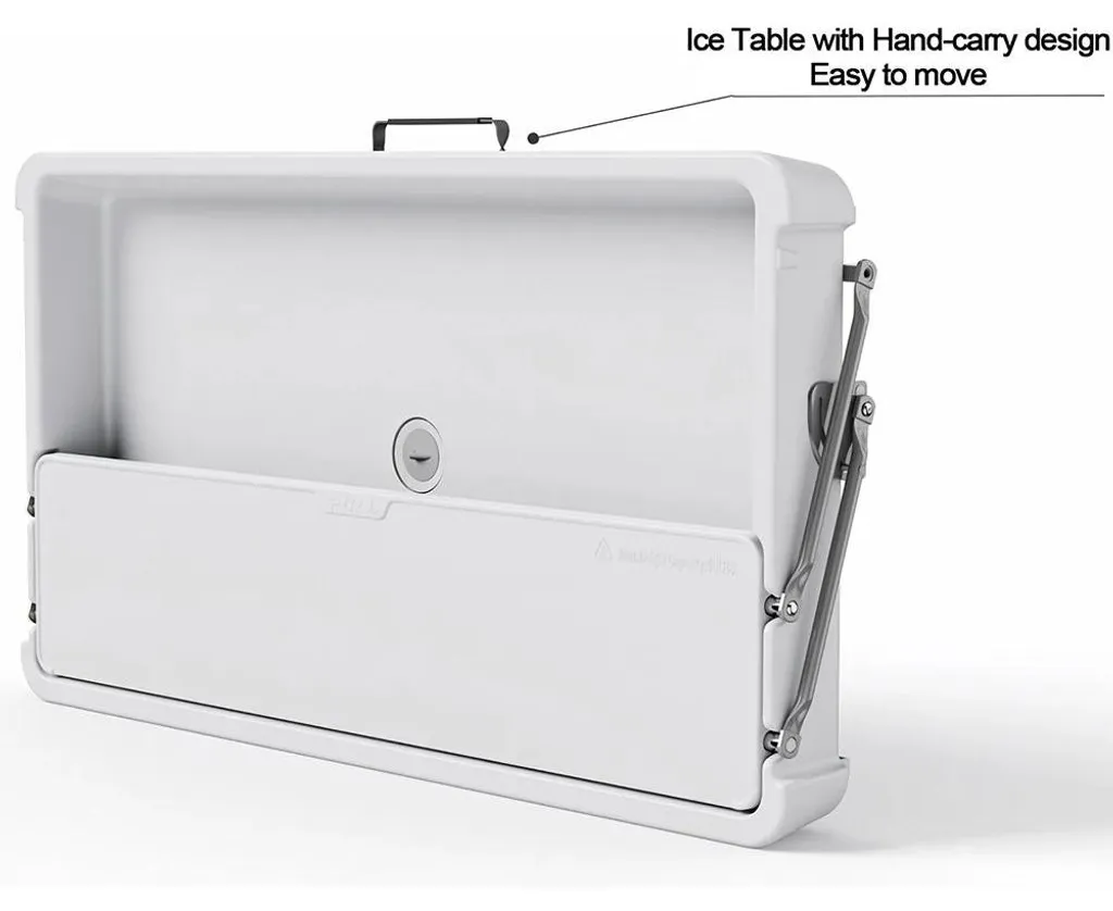 Table d'appoint avec bac à glace pour buffet extérieur et camping - 9