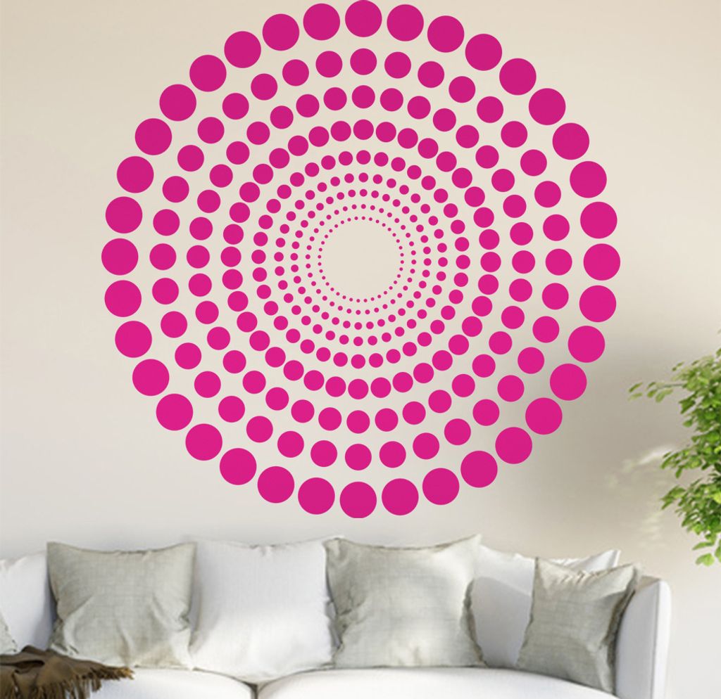 Kreis Ornament Wandtattoo in 6 Größen - Wandaufkleber Wall Sticker - Dekoration, Küche, Wohnzimmer, Schlafzimmer, Badezimmer