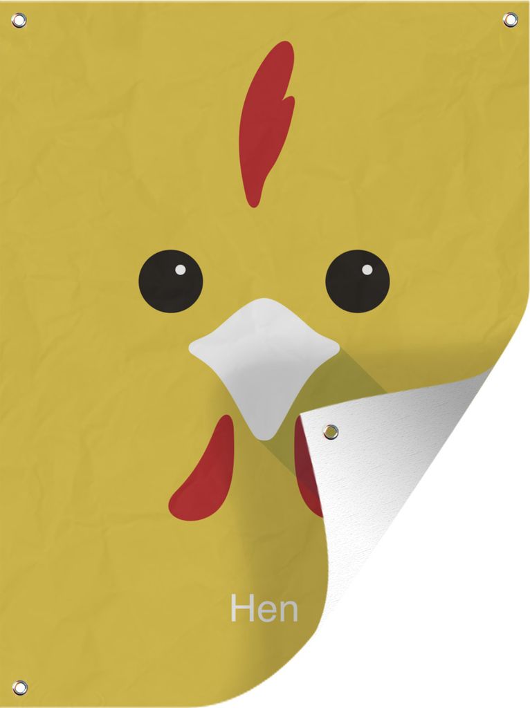 MuchoWow 60x80 cm Outdoor-Poster Gartendeko Sichtschutz Garten Poster für den Garten Porträt - Huhn - Tiere
