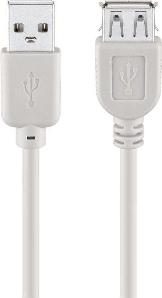 Goobay 50960 Câble d'extension USB 2.0 Hi-Speed, gris, 1,8 Image du produit 
