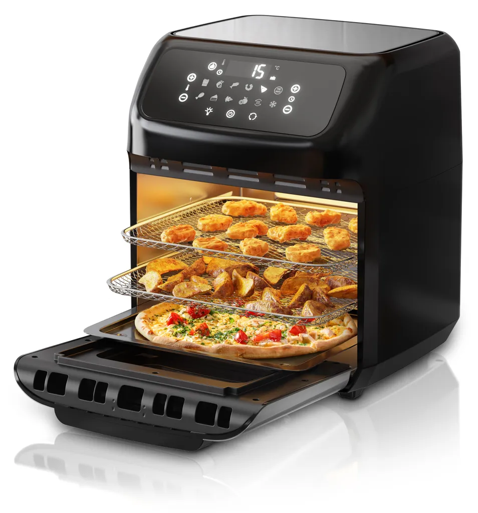 Arendo Friteuse à air chaud 12L Inox - Mini-four 1800W multifonction