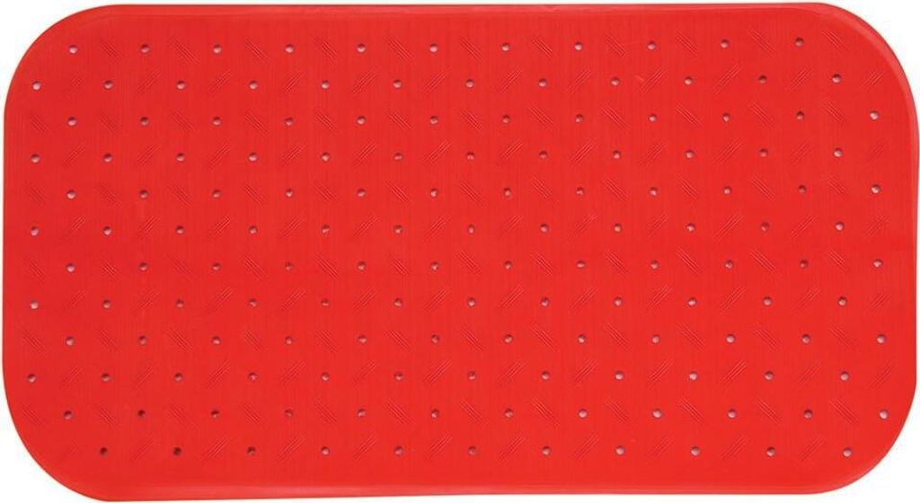 MSV Dusch-/Badeschutzmatte Bad - Gummi - rot - 36 x 76 cm Produktbild 