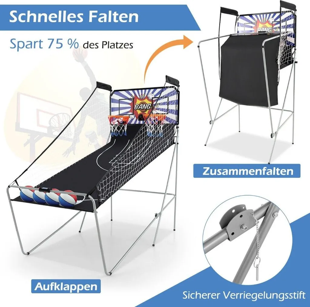 Machine de basket arcade électronique double panier pour intérieur noir