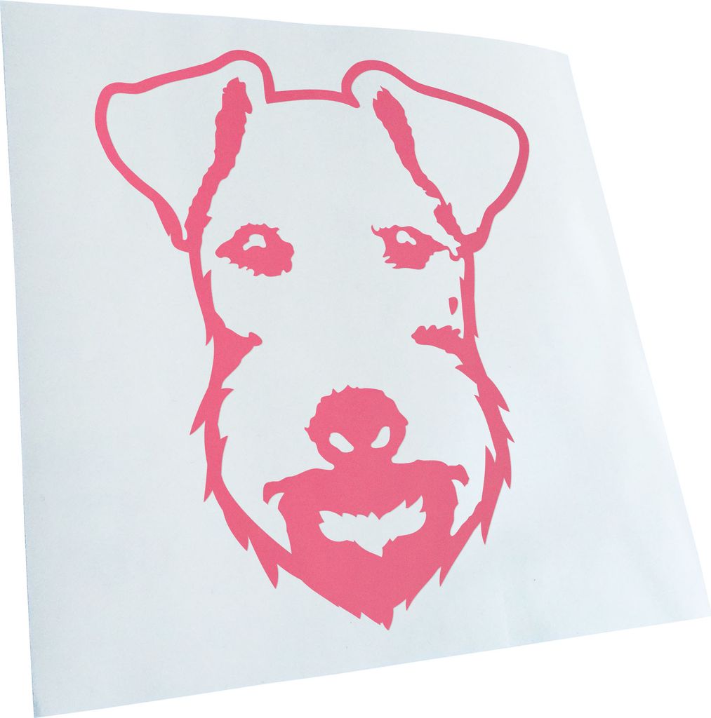 Kiwistar - Autoaufkleber - lakeland terrier Hund - Hellrosa - 50x42cm - Aufkleber für Auto, Laptop, Fahrrad, LKW, Motorrad mehrfarbig JDM Decal Ra...
