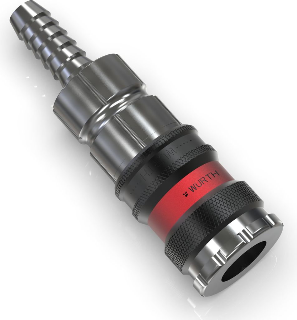AUPROTEC Sicherheitskupplung mit 6mm Schlauchanschluss Druckluftkupplung WÜRTH S2000