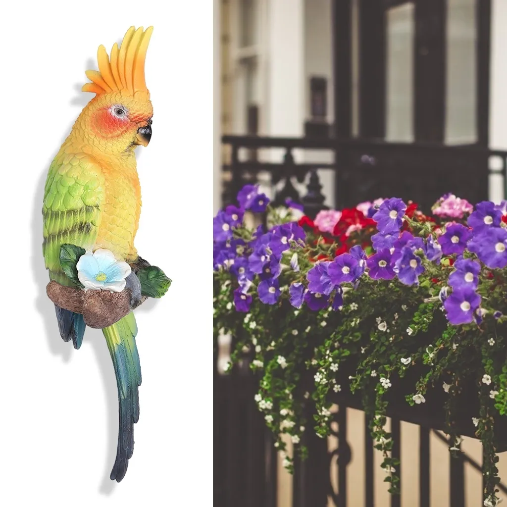 Ornement d'oiseau décoratif en résine, sculpture pour pelouse et parc
