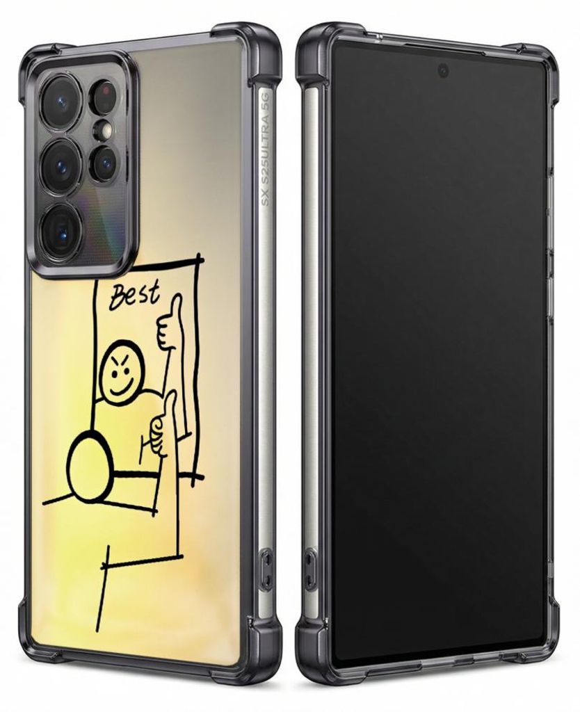 Personalisierte Hülle mit Bild für Samsung Galaxy S23 Elektroplattiert TPU Stoßdämpfer Handyhülle mit Zeichnungsmuster für beste Freunde
