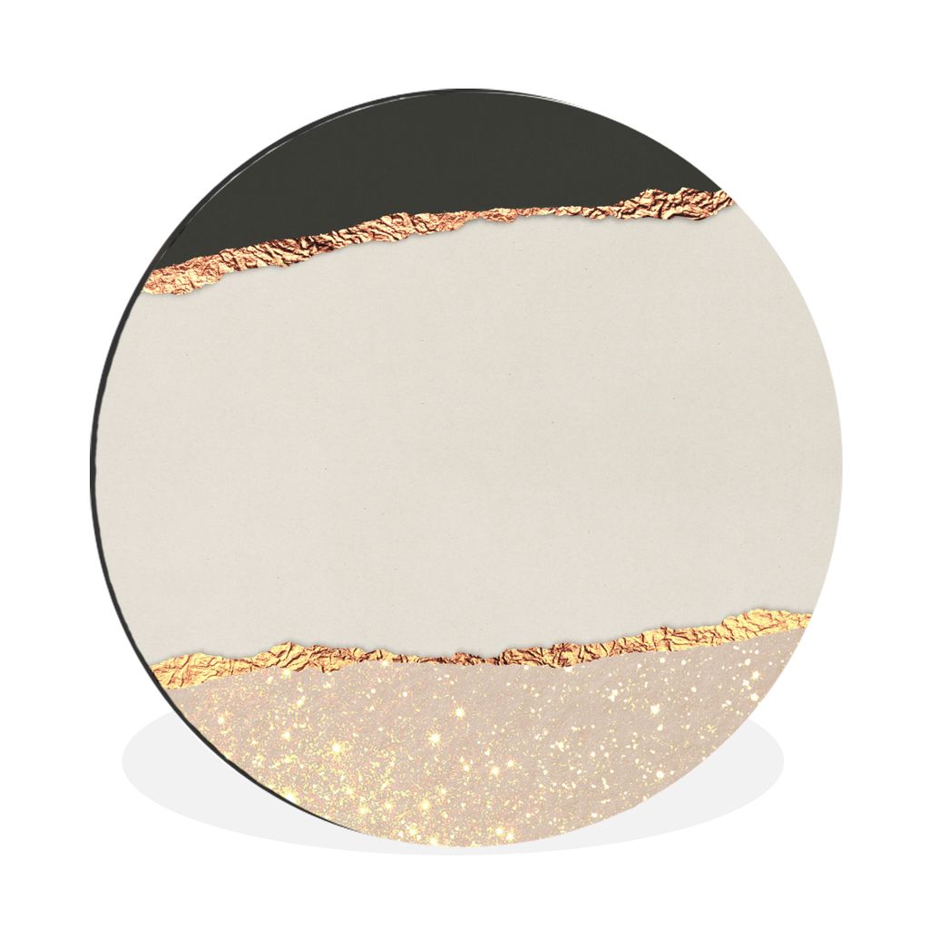 MuchoWow Aluminium Wandkreis Abstrakt - Gold - Glitzer - Luxus Ø 90 cm Wanddeko Modern Wohnzimmer - Mauerkreis - Wandbilder - Runde Bild - Bild ...