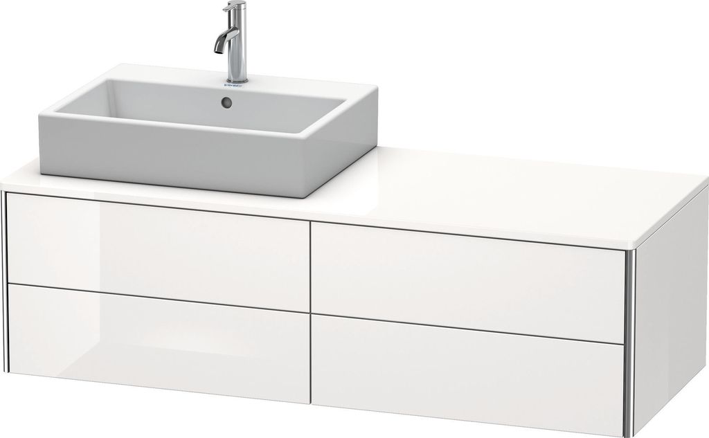 Duravit XSquare Konsolenwaschtischunterbau wandhängend, 4 Schubkästen, Becken links, 1400x400x548mm, XS4913L2222