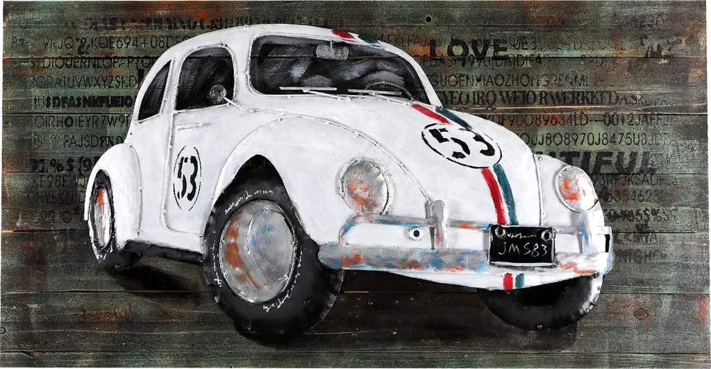 Tableau en bois-métal fait à la main Herbie L100cm H50cm décor mural
